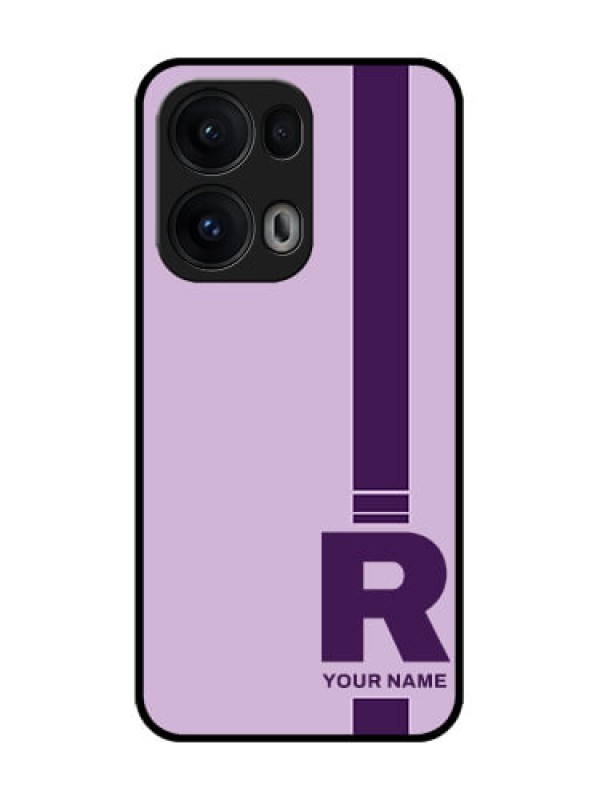 Custom Reno 13 Pro 5G Custom Glass Phone CaseSimple Dual Tone Stripe With Name Design