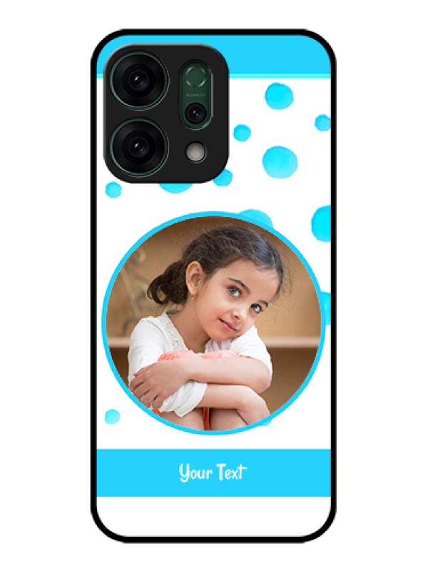 Custom Oppo Reno 14 5G Custom Glass Phone Case - Blue Bubbles Pattern Design