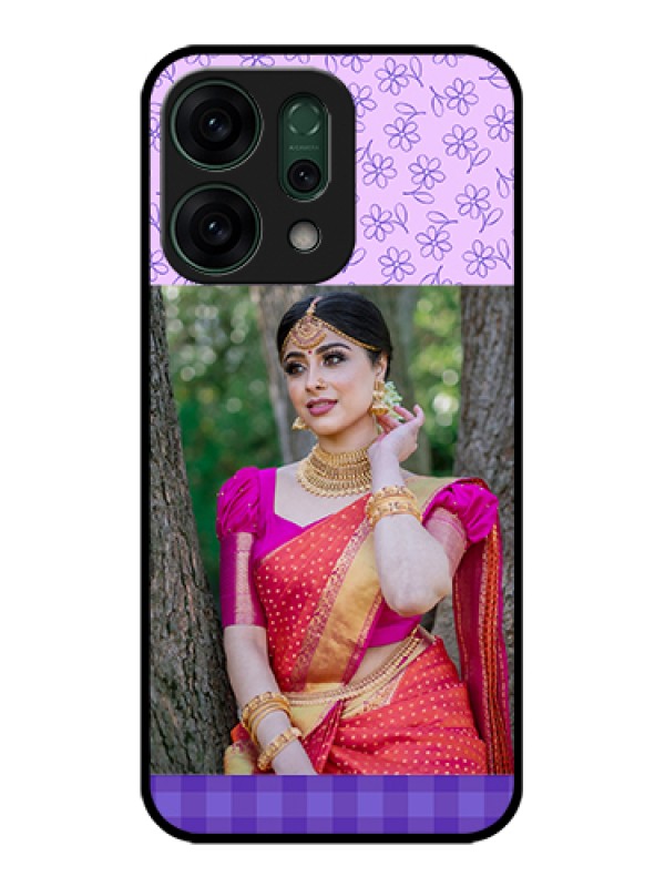 Custom Oppo Reno 14 5G Custom Glass Phone Case - Purple Floral Design