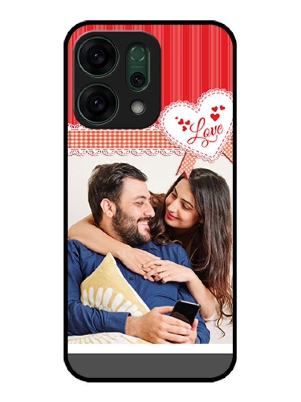 Custom Oppo Reno 14 5G Custom Glass Phone Case - Red Love Pattern Design