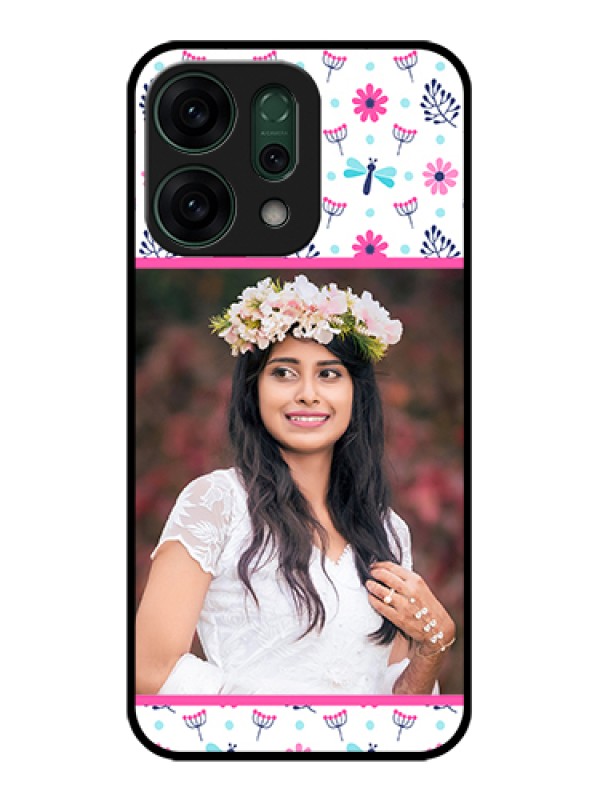 Custom Oppo Reno 14 5G Custom Glass Phone Case - Colorful Flower Design