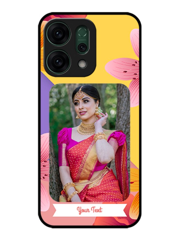 Custom Oppo Reno 14 5G Custom Glass Phone Case - 3 Image With Vintage Floral Design