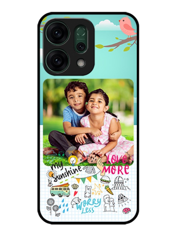 Custom Oppo Reno 14 5G Custom Glass Phone Case - Doodle Love Design