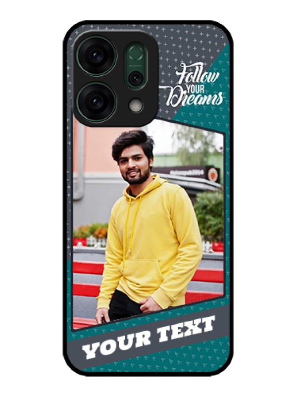 Custom Oppo Reno 14 5G Custom Glass Phone Case - Background Pattern Design With Quote