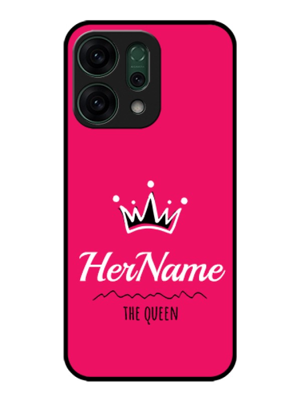 Custom Oppo Reno 14 5G Custom Glass Phone Case - Queen With Name Design