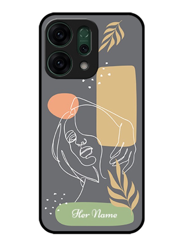 Custom Oppo Reno 14 5G Custom Glass Phone Case - Gazing Woman Line Art Design