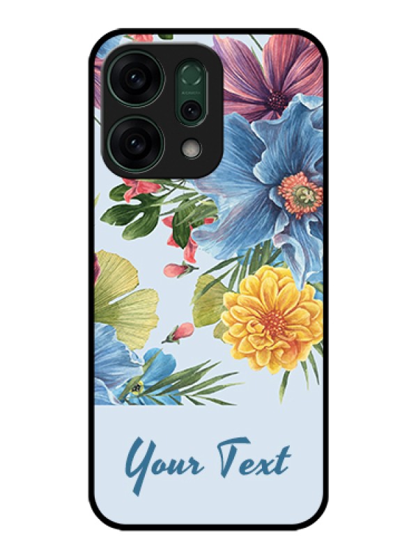 Custom Oppo Reno 14 5G Custom Glass Phone Case - Stunning Watercolored Flowers Painting Design