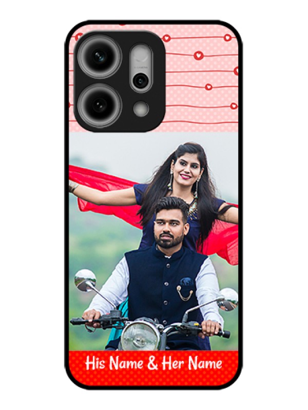 Custom Oppo Reno 14 Pro 5G Custom Glass Phone Case - Red Pattern Case Design