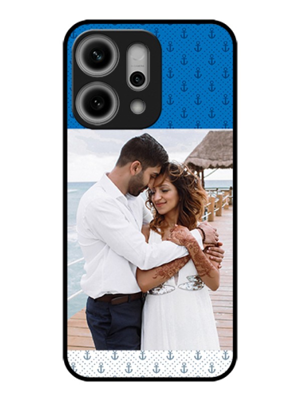Custom Oppo Reno 14 Pro 5G Custom Glass Phone Case - Blue Anchors Design