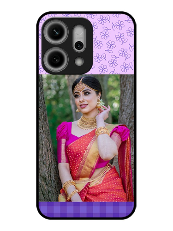 Custom Oppo Reno 14 Pro 5G Custom Glass Phone Case - Purple Floral Design