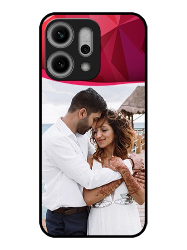 Custom Oppo Reno 14 Pro 5G Custom Glass Phone Case - Red Abstract Design