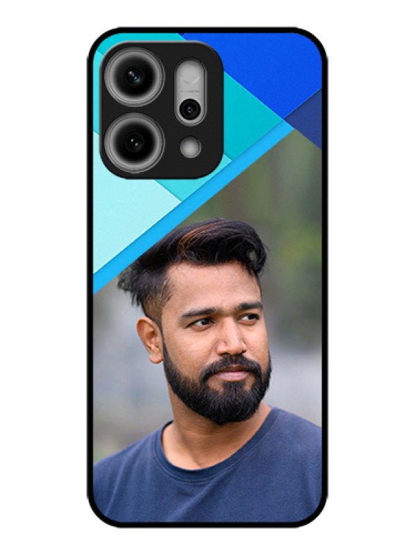 Custom Oppo Reno 14 Pro 5G Custom Glass Phone Case - Blue Pattern Design