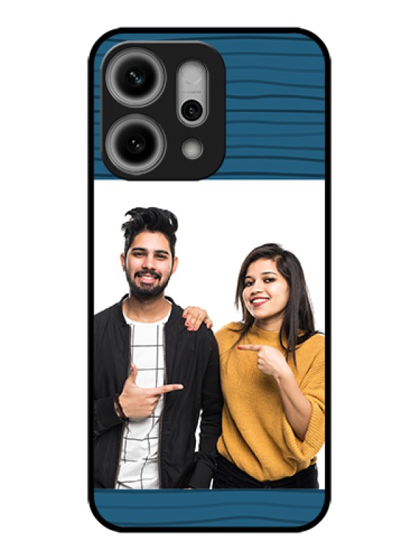 Custom Oppo Reno 14 Pro 5G Custom Glass Phone Case - Blue Pattern Cover Design