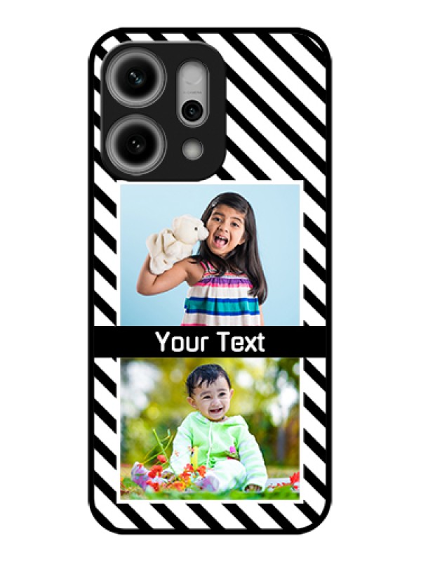 Custom Oppo Reno 14 Pro 5G Custom Glass Phone Case - Black And White Stripes Design