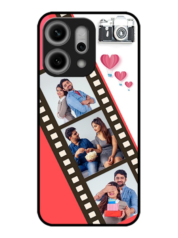Custom Oppo Reno 14 Pro 5G Custom Glass Phone Case - 3 Image Holder With Film Reel
