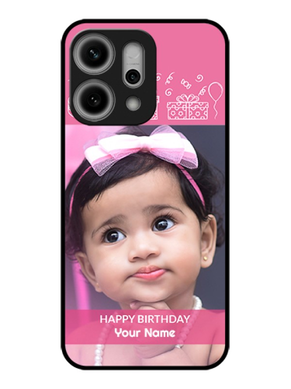 Custom Oppo Reno 14 Pro 5G Custom Glass Phone Case - With Birthday Line Art Design