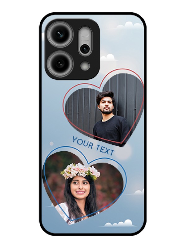 Custom Oppo Reno 14 Pro 5G Custom Glass Phone Case - Blue Color Couple Design