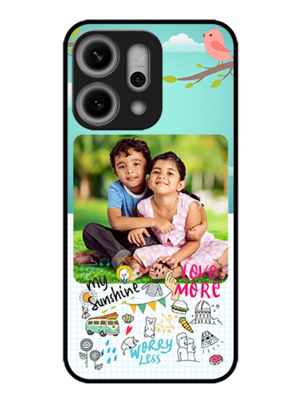 Custom Oppo Reno 14 Pro 5G Custom Glass Phone Case - Doodle Love Design