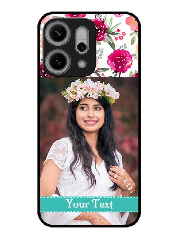 Custom Oppo Reno 14 Pro 5G Custom Glass Phone Case - Water Colors Floral Design