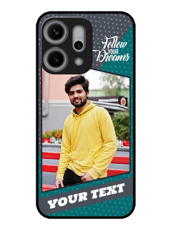 Custom Oppo Reno 14 Pro 5G Custom Glass Phone Case - Background Pattern Design With Quote