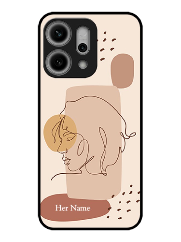 Custom Oppo Reno 14 Pro 5G Custom Glass Phone Case - Calm Woman Line Art Design