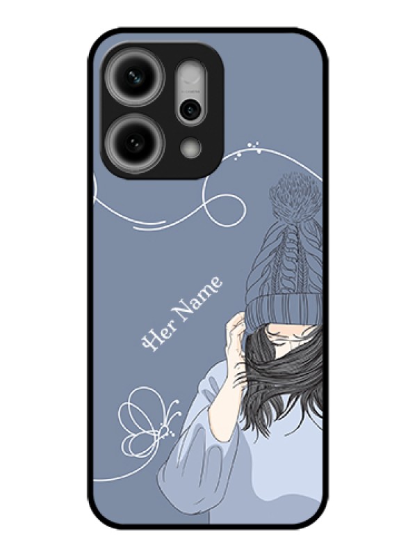 Custom Oppo Reno 14 Pro 5G Custom Glass Phone Case - Girl In Winter Outfit Design