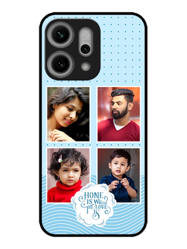 Custom Oppo Reno 14 Pro 5G Custom Glass Phone Case - Cute Love Quote With 4 Pic Upload Design