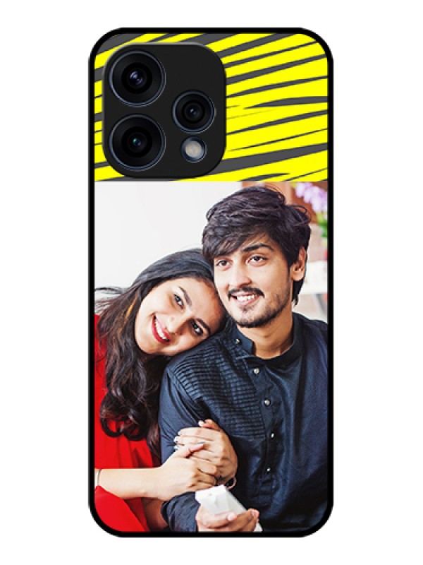Custom Oppo Reno 15 5G Custom Glass Phone Case - Yellow Abstract Design