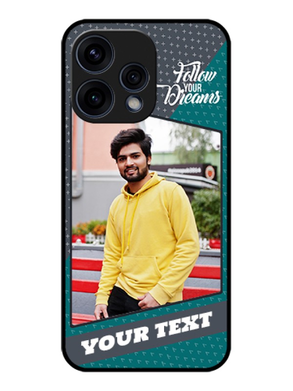 Custom Oppo Reno 15 5G Custom Glass Phone Case - Background Pattern Design With Quote