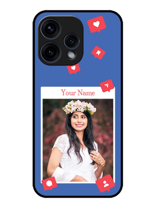 Custom Oppo Reno 15 5G Custom Glass Phone Case - Like Share And Comment Design