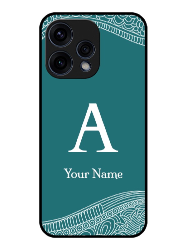 Custom Oppo Reno 15 5G Custom Glass Phone Case - Line Art Pattern With Custom Name Design