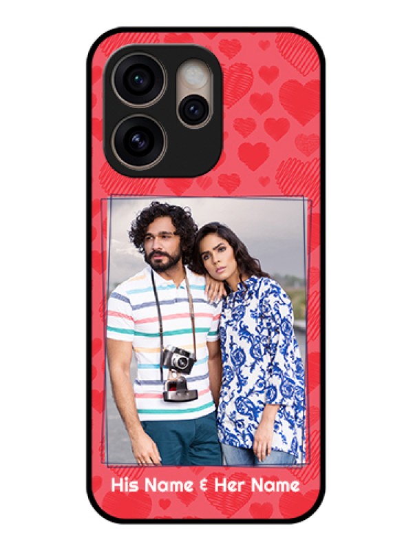 Custom Oppo Reno 15 Pro 5G Custom Glass Phone Case - With Red Heart Symbols Design