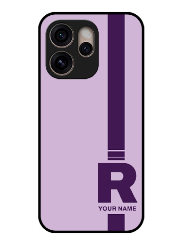 Custom Oppo Reno 15 Pro 5G Custom Glass Phone Case - Simple Dual Tone Stripe With Name Design