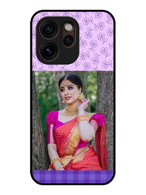 Custom Oppo Reno 15 Pro Mini 5G Custom Glass Phone Case - Purple Floral Design