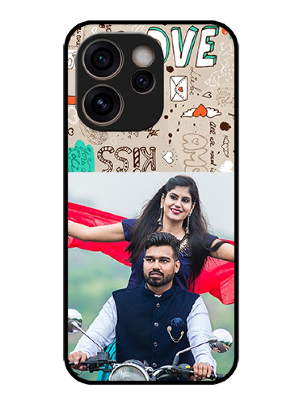 Custom Oppo Reno 15C 5G Custom Glass Phone Case - Love Doodle Pattern