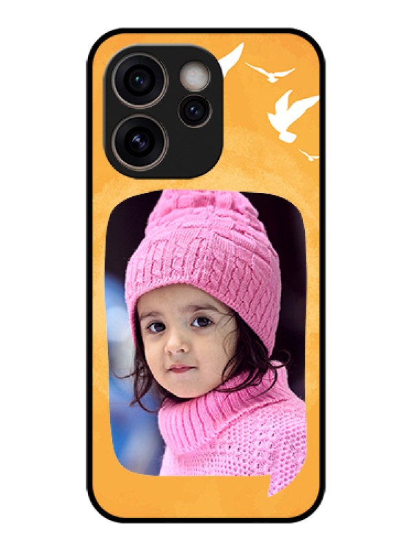 Custom Oppo Reno 15C 5G Custom Glass Phone Case - Water Color Design With Bird Icons