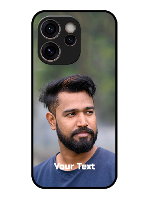 Custom Oppo Reno 15C 5G Custom Glass Phone Case - Photo With Text Design