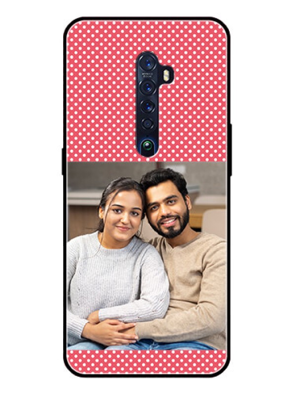 Custom Reno 2 Custom Glass Phone Case  - White Dotted Design