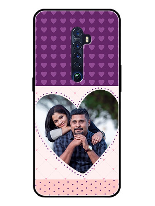 Custom Reno 2 Custom Glass Phone Case  - Violet Love Dots Design