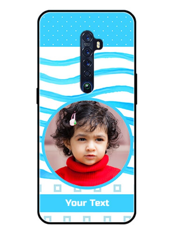 Custom Reno 2 Custom Glass Phone Case  - Simple Blue Case Design