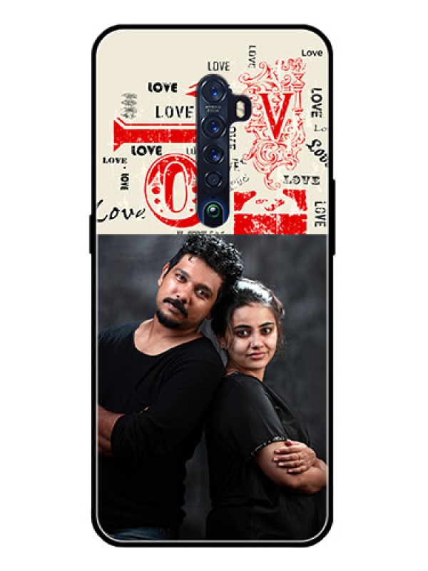 Custom Reno 2 Photo Printing on Glass Case  - Trendy Love Design Case
