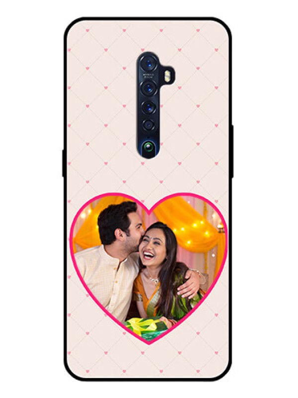 Custom Reno 2 Custom Glass Mobile Case  - Heart Shape Design
