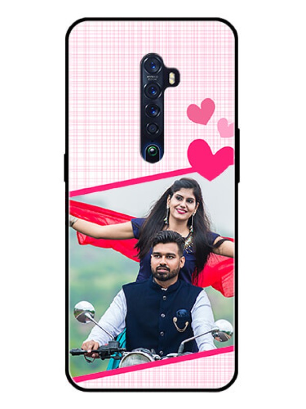 Custom Reno 2 Custom Glass Phone Case  - Love Shape Heart Design