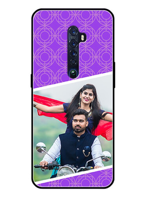 Custom Reno 2 Custom Glass Phone Case  - Violet Pattern Design
