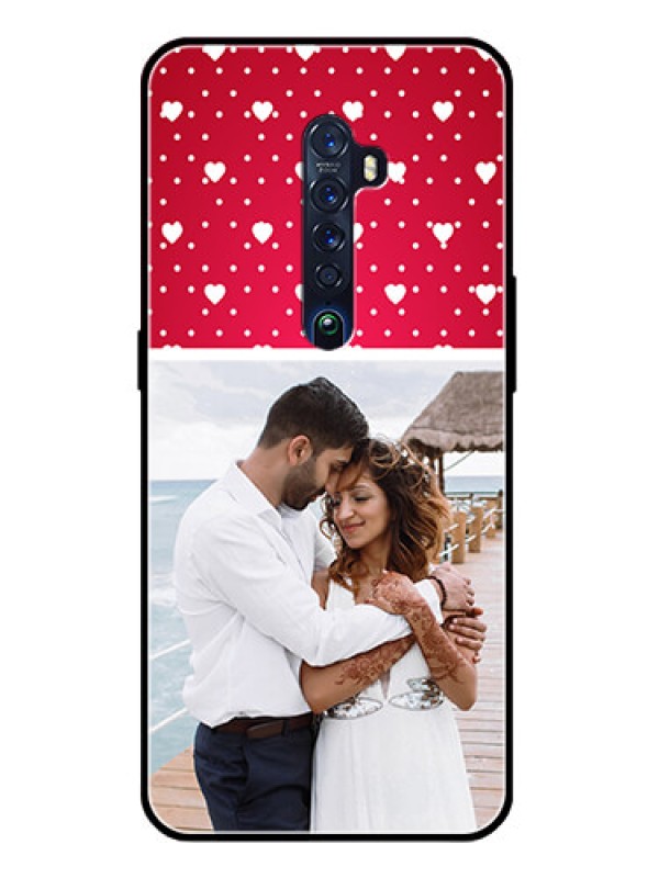 Custom Reno 2 Photo Printing on Glass Case  - Hearts Mobile Case Design