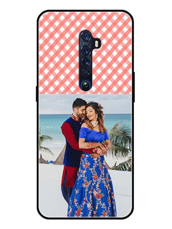 Custom Reno 2 Personalized Glass Phone Case  - Pink Pattern Design