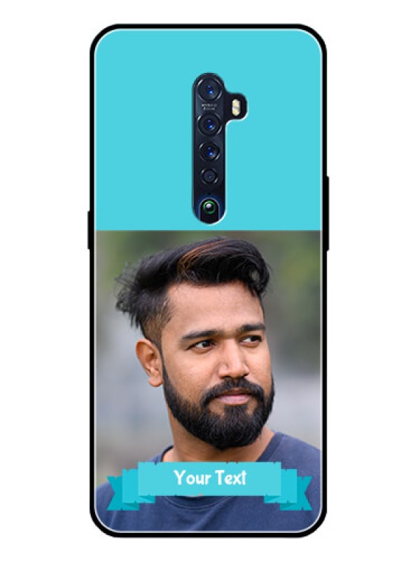 Custom Reno 2 Personalized Glass Phone Case  - Simple Blue Color Design