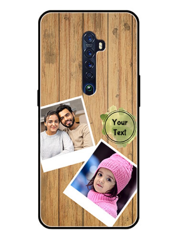 Custom Reno 2 Custom Glass Phone Case  - Wooden Texture Design