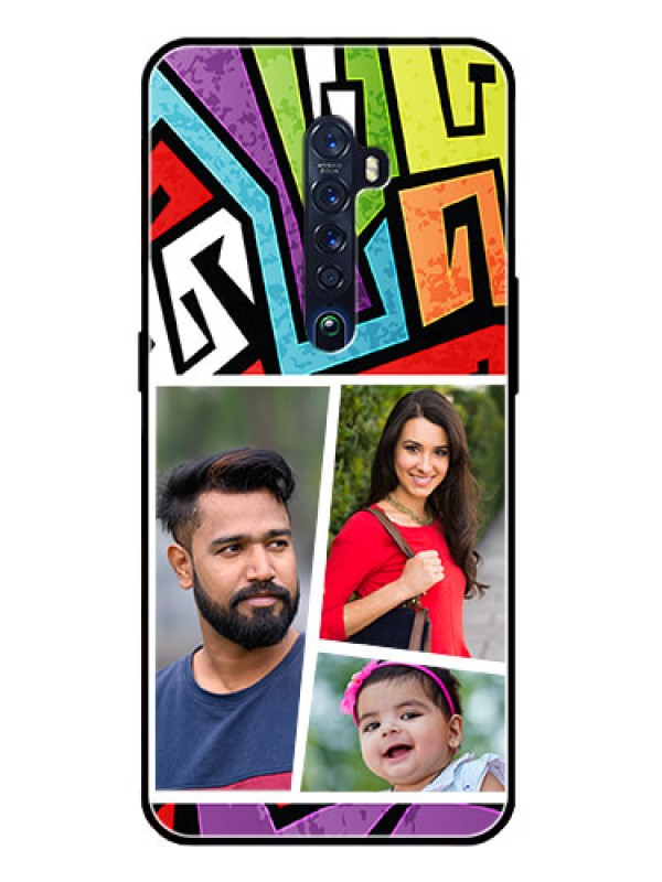 Custom Reno 2 Custom Glass Phone Case  - Graffiti pattern Design