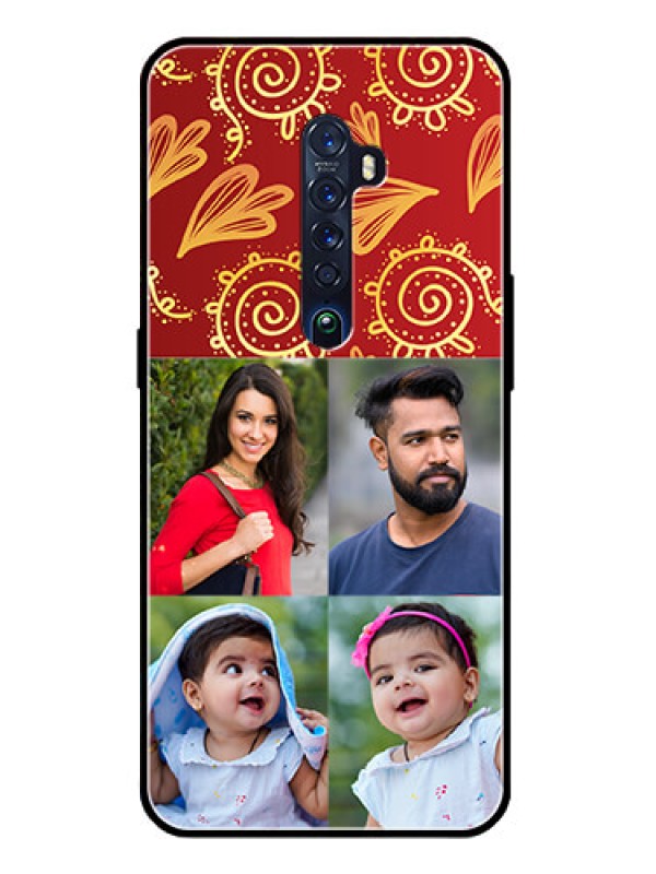 Custom Reno 2 Photo Printing on Glass Case  - 4 Image Traditional Design
